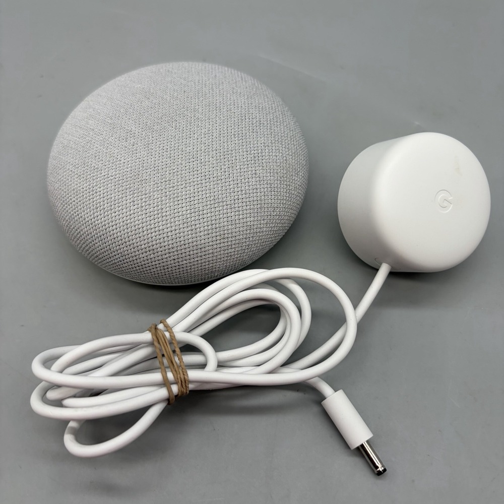 Google Nest Mini (2nd Gen) Smart Speaker & Cable - Chalk - Tested